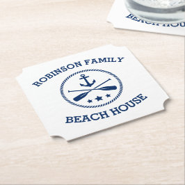 Ihr Beach House Familienname Anchor Stars Paddle Untersetzer