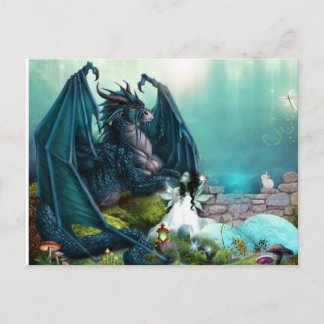 Ihr Begleiter Fantasy Dragon und Fairy Postkarte