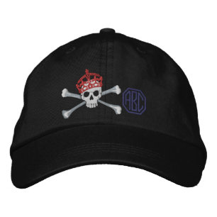Ihr Behalten Crossbones Skull Monogramm Bestickte Baseballkappe
