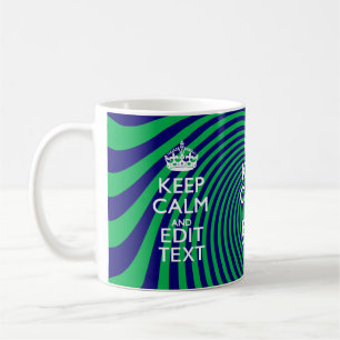 Ihr Behalten, ruhiger Text in blau-grün-wirbelfarb Kaffeetasse