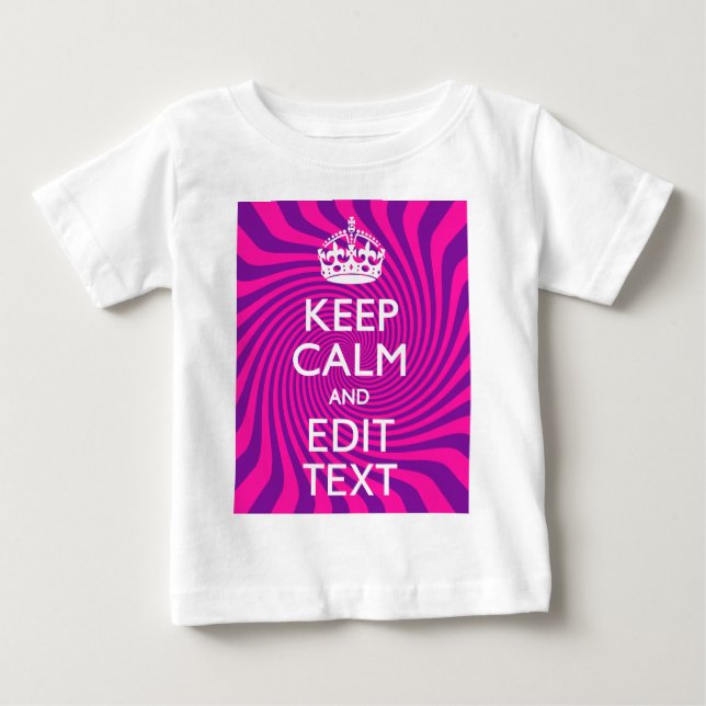 Ihr Behalten ruhiges Sprichwort auf Hot Pink Swirl Baby T-shirt (Vorderseite)