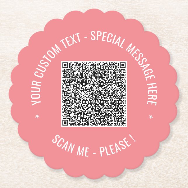 Ihr benutzerdefinierter QR-Code-Text Papier Unters Untersetzer (Vorderseite)