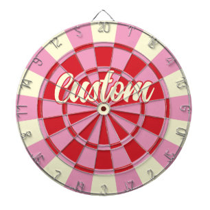 Ihr benutzerdefinierter Text auf Vintage-Rosa- und Dartscheibe