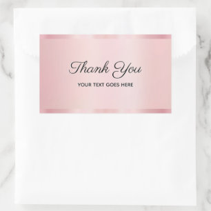 Ihr benutzerdefinierter Text Glam Rose Gold Script Rechteckiger Aufkleber
