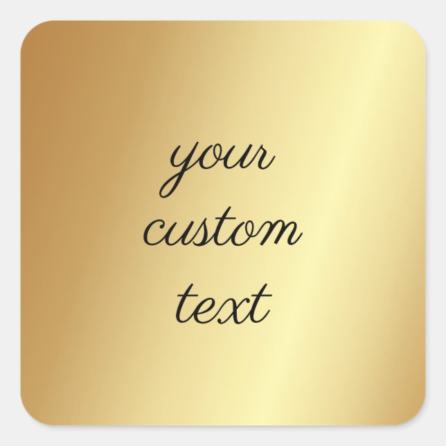 Ihr benutzerdefinierter Text hier Vorlage Glam Ele Quadratischer Aufkleber (Vorderseite)