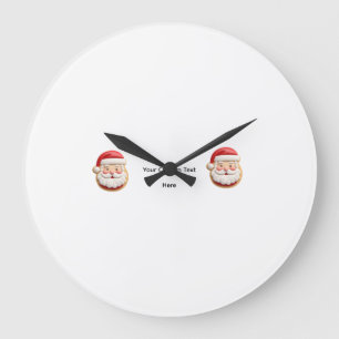 Ihr benutzerdefinierter Text Santa Cookie Weihnach Große Wanduhr