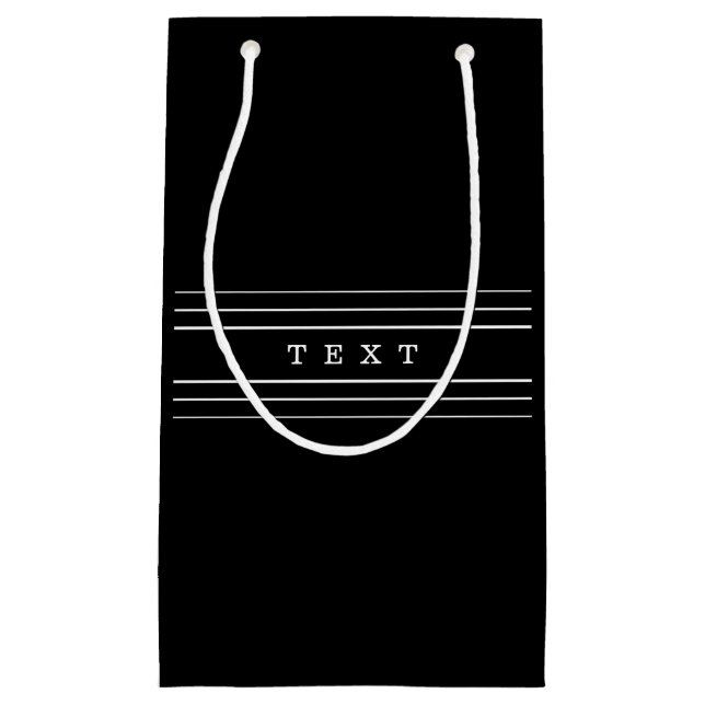 Ihr benutzerdefinierter Text und moderne Streifen  Kleine Geschenktüte (Vorderseite)