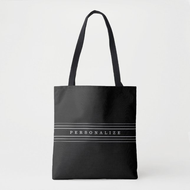 Ihr benutzerdefinierter Text und moderne Streifen  Tasche (Vorderseite)