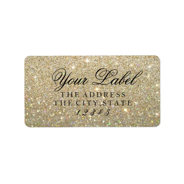 Ihr benutzerdefiniertes Etikett - Fab "Gold Glitze Adressaufkleber (Vorne)