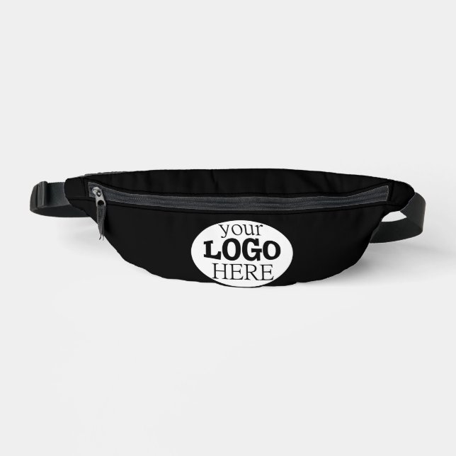 Ihr benutzerdefiniertes Firmenlogo auf schwarz Bauchtasche (Vorderseite)