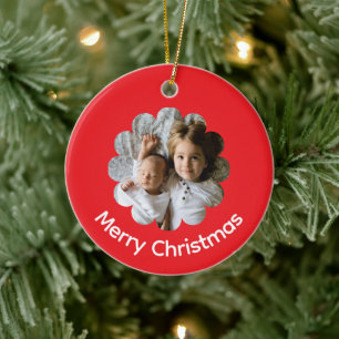 Ihr benutzerdefiniertes Foto Frohe Weihnachten Keramik Ornament