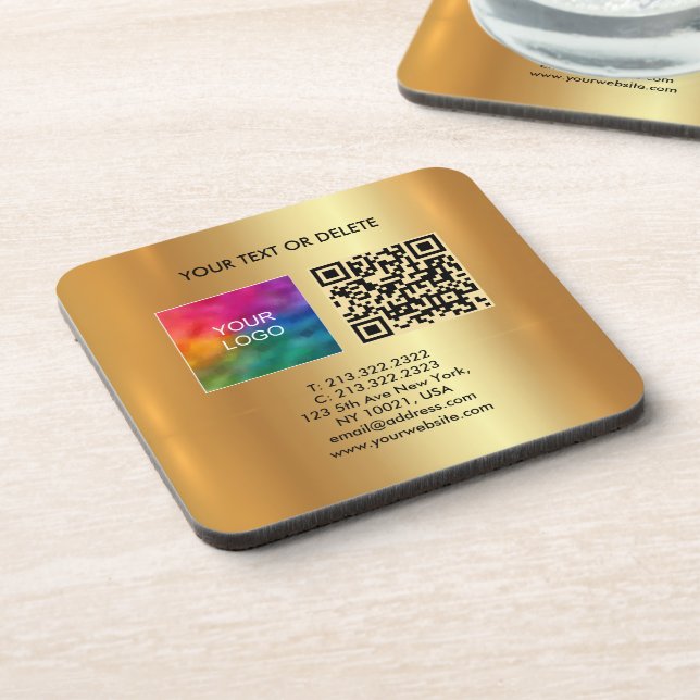 Ihr benutzerdefiniertes Logo QR-Code Vorlage Schwa Getränkeuntersetzer (Linke Seite)