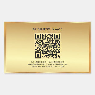 Ihr benutzerdefiniertes Template Logo QR Code Gold Rechteckiger Aufkleber