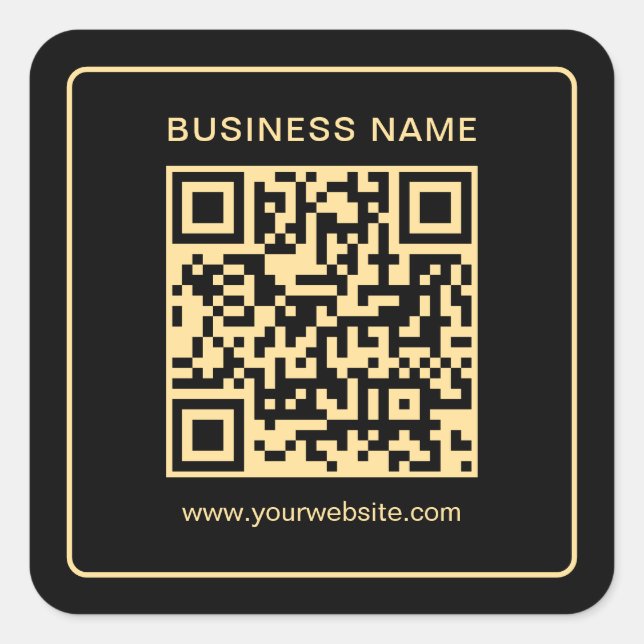 Ihr benutzerdefiniertes Unternehmen QR Code Black  Quadratischer Aufkleber (Vorderseite)