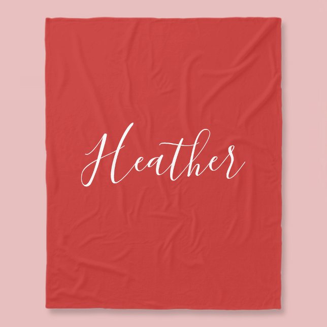 Ihr benutzerdefiniertes weißes Skript in Rot Fleecedecke (Von Creator hochgeladen)