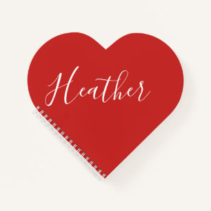 Ihr benutzerdefiniertes weißes Skript in Rot Notizbuch