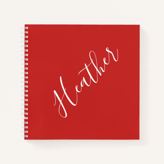 Ihr benutzerdefiniertes weißes Skript in Rot Notizbuch (Vorderseite)