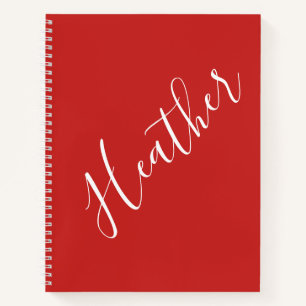 Ihr benutzerdefiniertes weißes Skript in Rot Notizbuch