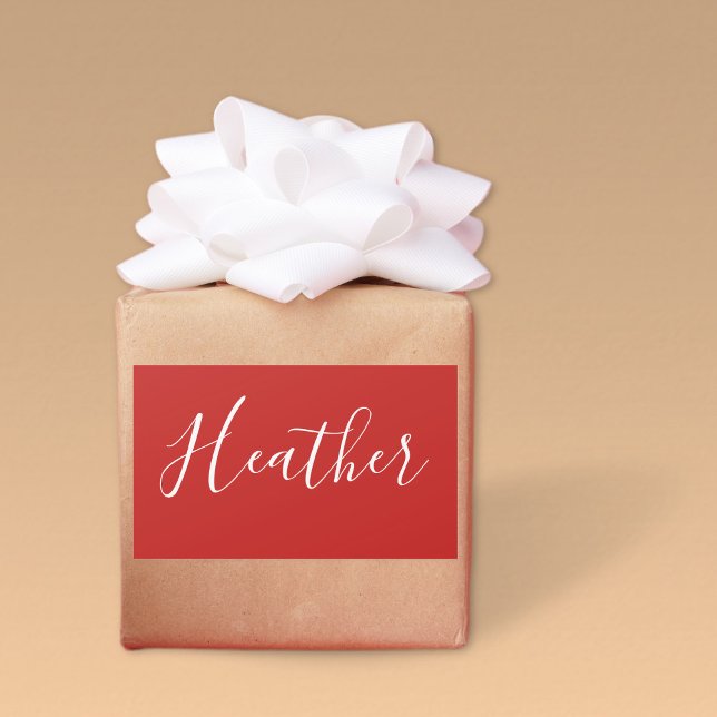 Ihr benutzerdefiniertes weißes Skript in Rot Rechteckiger Aufkleber (Von Creator hochgeladen)