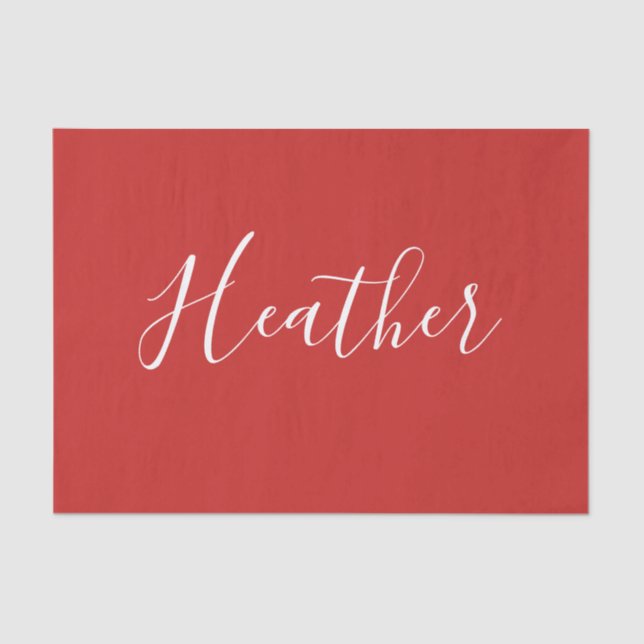 Ihr benutzerdefiniertes weißes Skript in Rot Seidenpapier (Vorderseite)