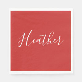 Ihr benutzerdefiniertes weißes Skript in Rot Serviette