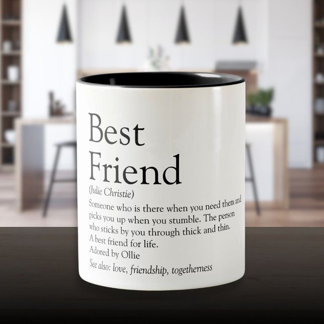 Ihr bester Freund definiert moderne Typografie Zweifarbige Tasse (Your Best Friend Definition Modern Typographic Two-Tone Coffee Mug)