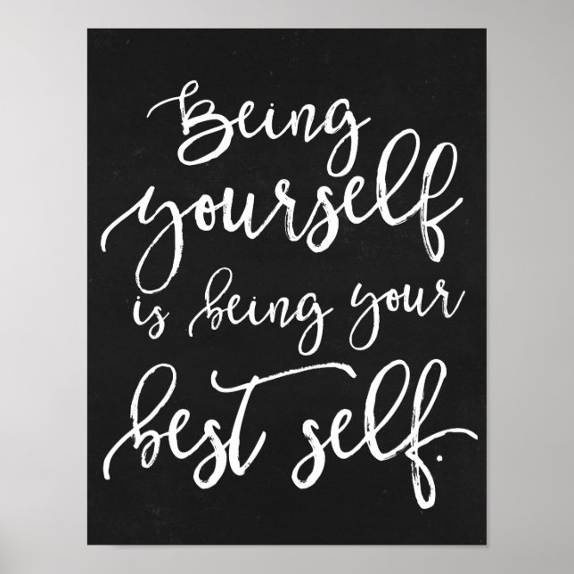 Ihr bestes selbst-rustikales Typografie-Chalkboard Poster (Vorne)