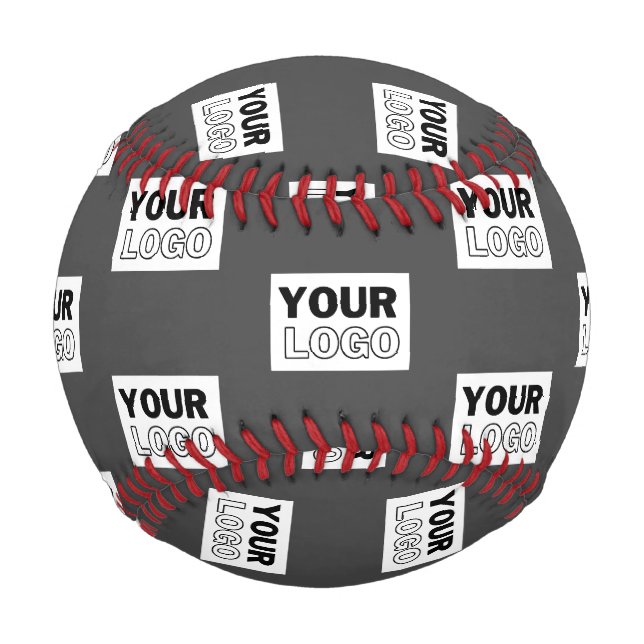 Ihr Bilddesign oder Firmenlogo gekachelt | Grau Baseball (Vorderseite)