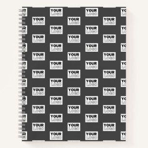 Ihr Bilddesign oder Firmenlogo gekachelt Grau Notizbuch