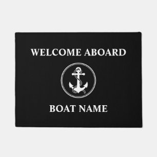 Ihr Boot Name Roope & Anchor Black Willkommen auf Fußmatte