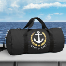 Ihr Boot oder Name Anchor Gold Laurel Star Black