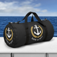 Ihr Boot oder Name Anchor Gold Laurel Star Black