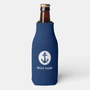 Ihr Bootname Anchor & Rope Blue Flaschenkühler