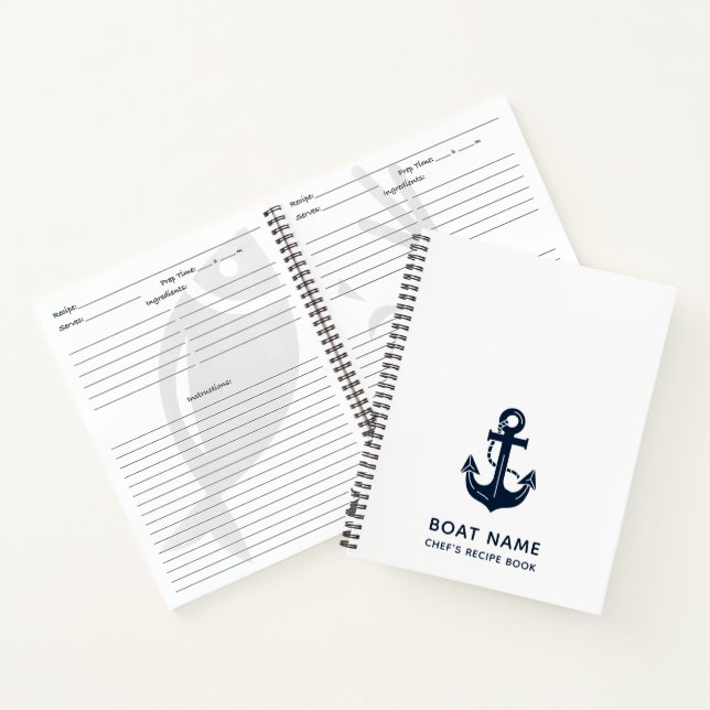 Ihr Bootname Ankerblau Notizbuch (Innenseite)