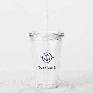 Ihr Bootname Compass Anker Acryltrinkbecher