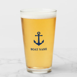 Ihr Bootsname Blue Classic Ball Anker Glas