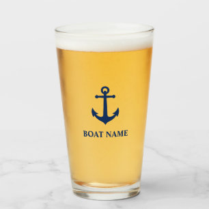 Ihr Bootsname Blue Classic Ball Anker Glas