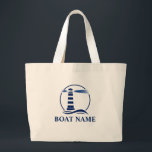 Ihr Bootsname Blue Classic Lighthouse Lebensmittel Jumbo Stoffbeutel<br><div class="desc">Ihr Boot Name Navy Blue Classic Lighthouse Große Lebensmittelgeschäft Tote Bag.</div>