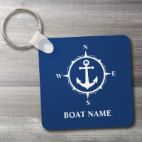 Ihr Bootsname Compass Anchor Blau