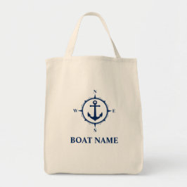 Ihr Bootsname Kompass Anker Öko-freundliches Leben Tragetasche