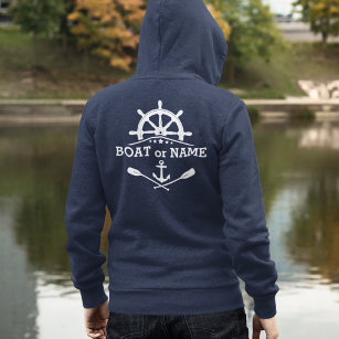 Ihr Bootsname Name Nautical Anchor Oars Helm Stars Hoodie