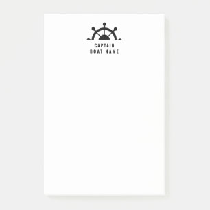 Ihr Bootsname Name Nautical Ships Wheel Helm Post-it Klebezettel