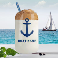 Ihr Bootsname Nautical Anchor Navy Blue