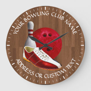 Ihr Bowlings-Verein-Namen-Bowlings-Verein-Inhaber Große Wanduhr