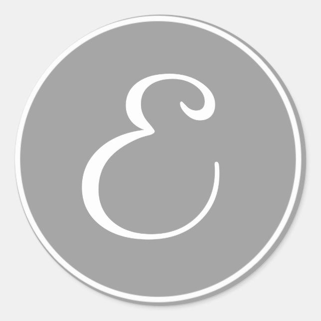 Ihr Brief, benutzerdefinierte Monogramm E Anfangsg Runder Aufkleber (Vorderseite)