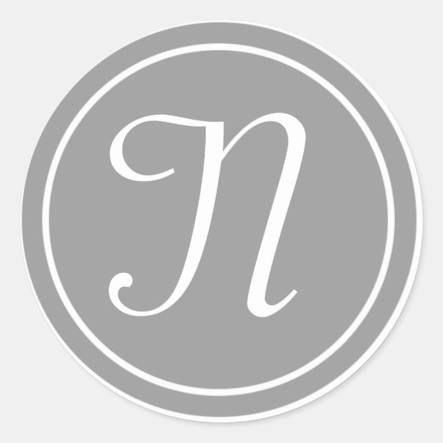 Ihr Brief, benutzerdefinierte Monogramm N Anfangsg Runder Aufkleber (Vorderseite)