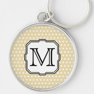Ihr Brief. Benutzerdefiniertes Monogramm. Beige Po Schlüsselanhänger