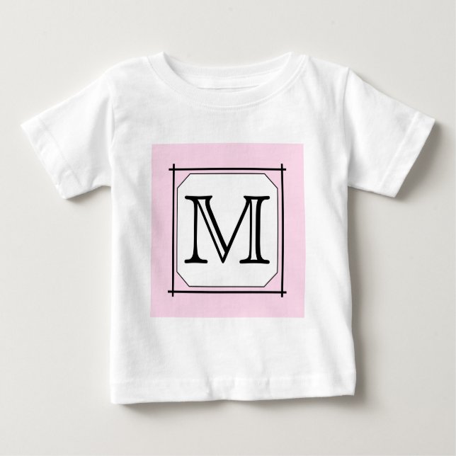 Ihr Brief. Benutzerdefiniertes Monogramm. Schwarz- Baby T-shirt (Vorderseite)