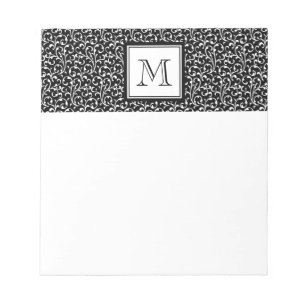 Ihr Brief. Benutzerdefiniertes Monogramm. Schwarz- Notizblock