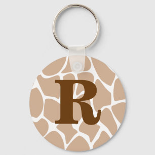Ihr Brief. Eigene Monogramm Giraffe Print Design Schlüsselanhänger